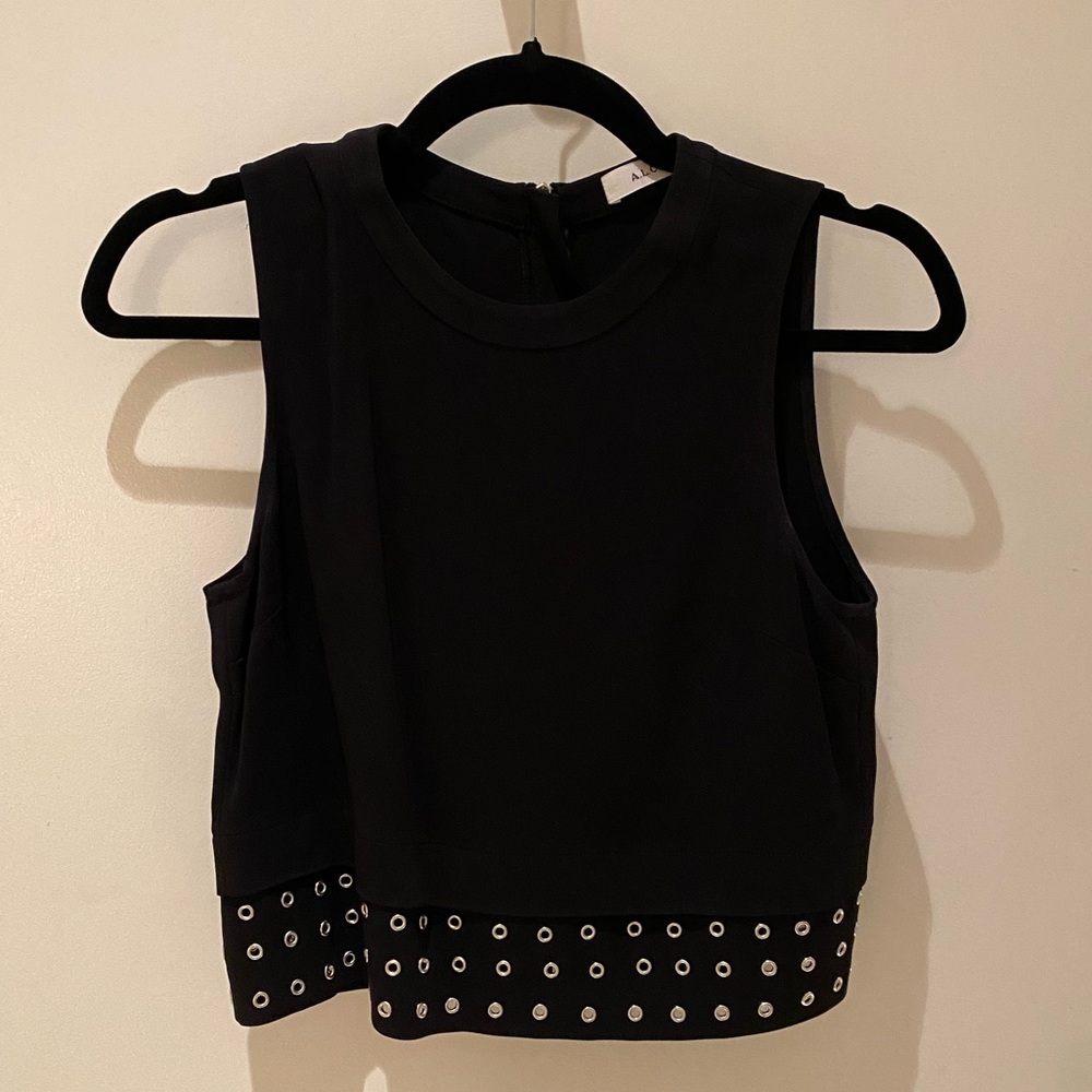 A.L.C. black top with studded detailing
